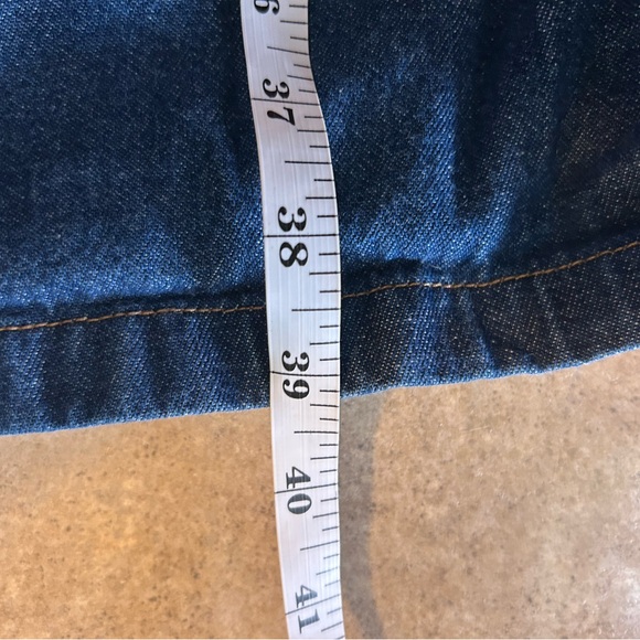 Dark blue denim shirt dress - button front w/chest pockets long sleeve - Picture 8 of 8